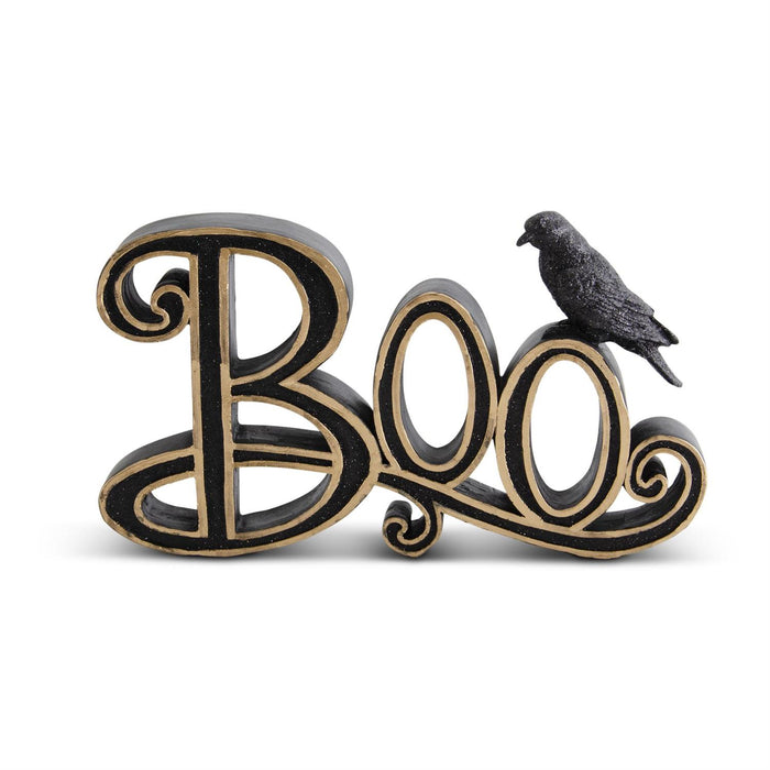 Black & Gold BOO Cutout Sitter