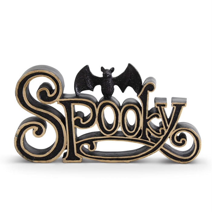 Black & Gold SPOOKY Cutout Sitter