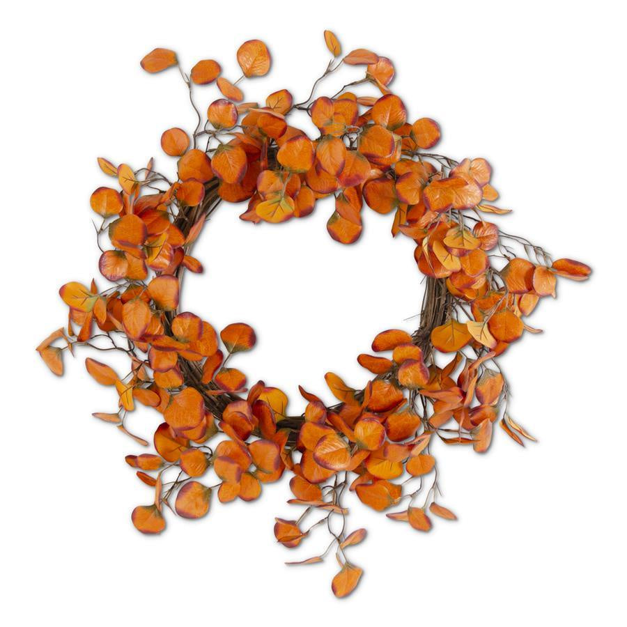 25" Orange Gumdrop Eualyptus Wreath