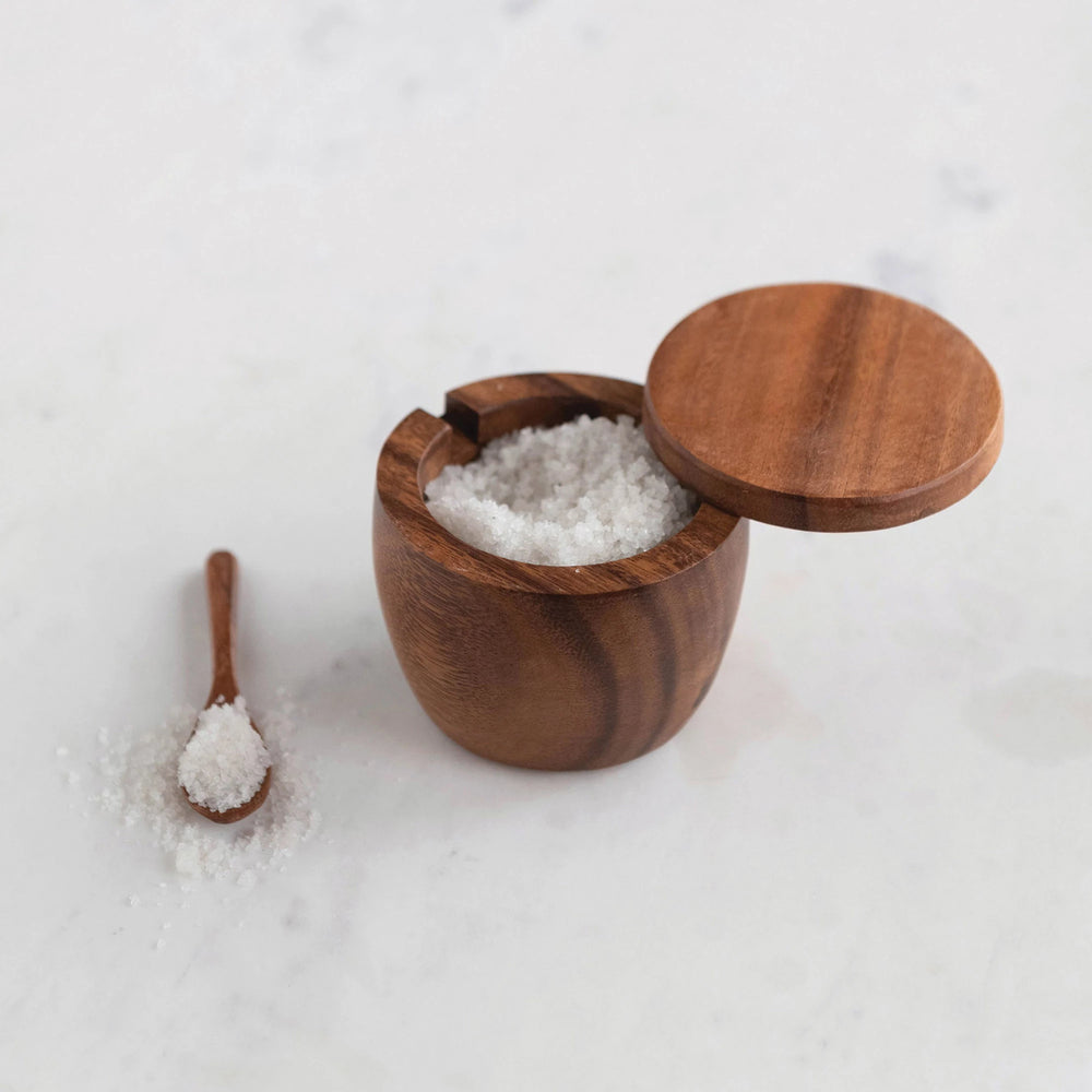 Wood/Enamel Salt & Pepper Mill Set – Abode Mercantile